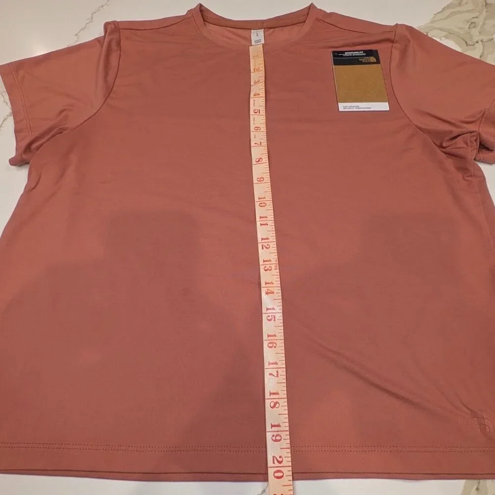 TNF North Face Dune Sky Womens Short Sleeve Light Mahogany TShirt Size L - Picture 11 of 13